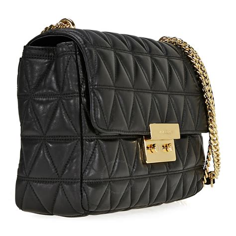 michael kors large sloan quilted shoulder bag denim|michael kors sloan crossbody.